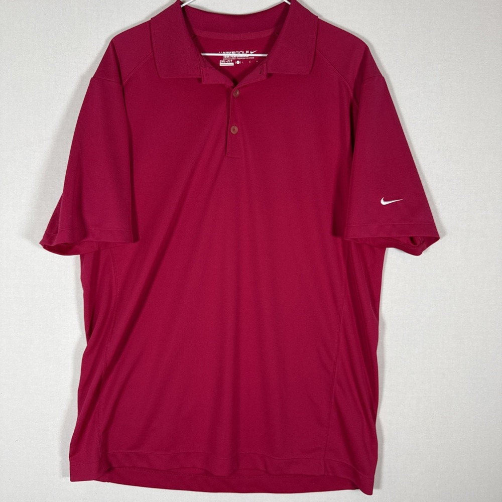 Men's Large Nike Golf Tour Performance Fri Fit Polo Magenta Fuchsia